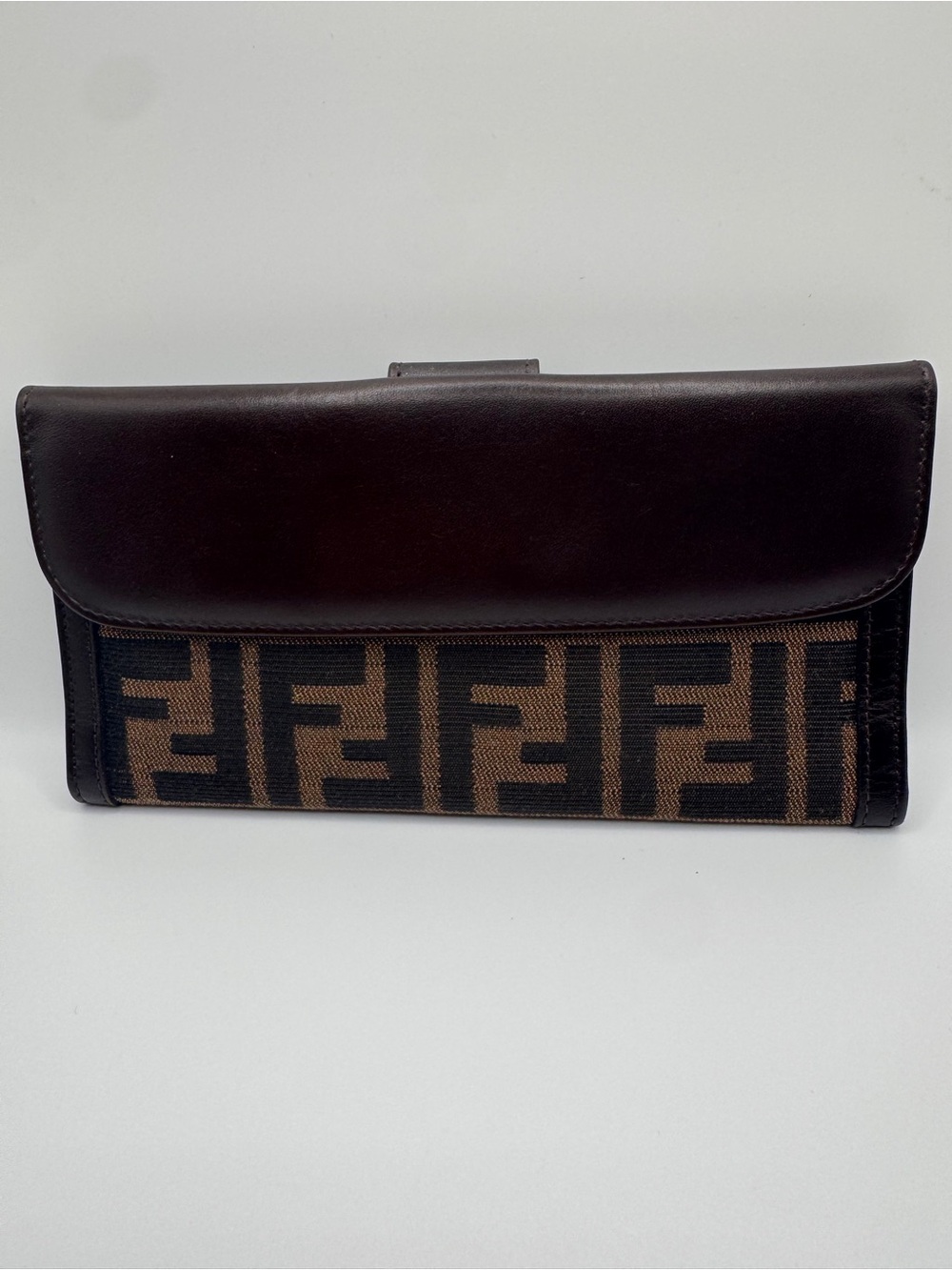 Authentic Vintage Fendi Zucca Continental Long Flap Wallet